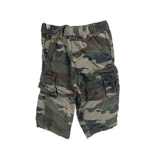 The Children's Place Kids Camo Drawstring Cotton Cargo Pants Green Brown Size 3T